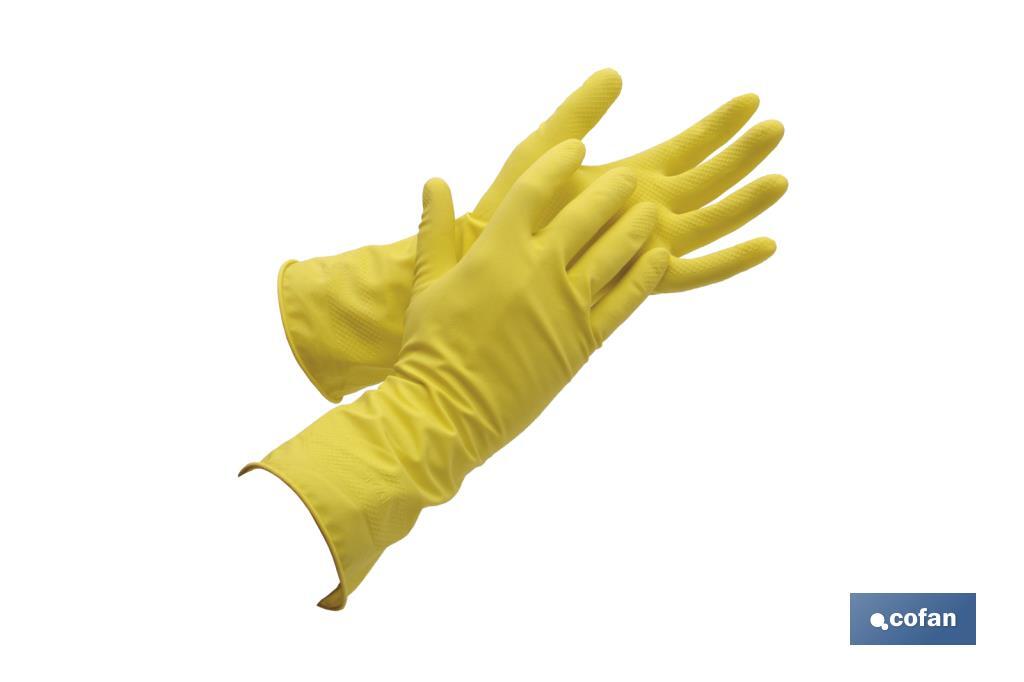 GUANTE LATEX AMARILLO FLOCADO T 6